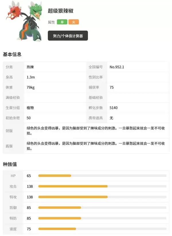 宝可梦传说ZA狠辣椒及Mega形态介绍 超级狠辣椒种族值一览