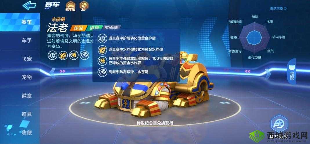 跑跑卡丁车手游法老技能与属性介绍